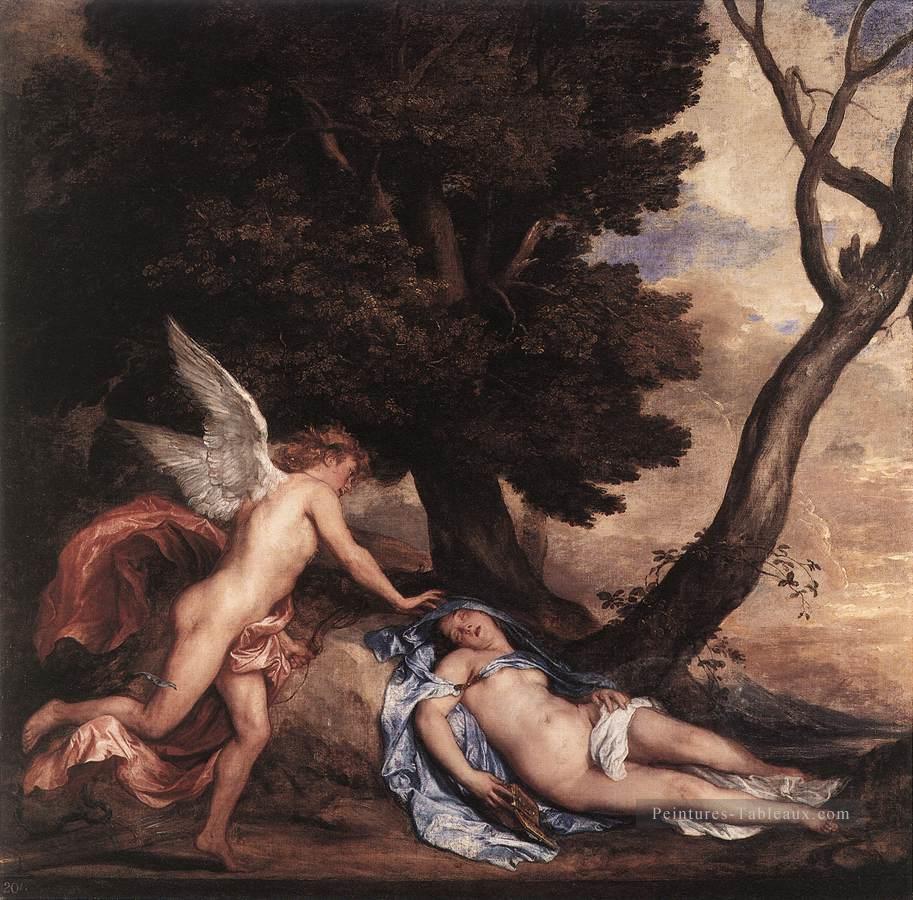 Cupidon et Psyché Baroque peintre de cour Anthony van Dyck Peintures à l'huile